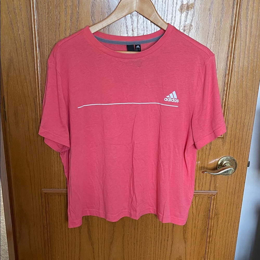 Adidas Coral Tee with White Logo